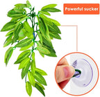 KATUMO Reptile Plants, 3 PCS Amphibian Hanging Plants with Suction Cup for Lizards, Geckos, Bearded Dragons, Snake, Hermit Crab Tank Pets Habitat Decorations