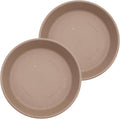 The HC Companies 12 Inch Classic Round Plant Saucer, Lightweight UV-Resistant Plastic Outdoor & Indoor Flower Pot Tray, 2-Pack Plant Pot Trays for Garden & Home Decor, Sandstone