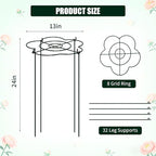 Peony Cages and Supports 8 Pack, 13" Dx24 H Grow Through Plant Supports，Heavy Duty Metal Plant Support Cage for Outdoor Flowers, Tomatoes, Hydrangeas, Cucumbers & Strawberries