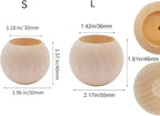 6 pcs 2 Sizes Wood Air Plant Holder Rustic Air Plant Pots Decorative Air Plants Display Containers Table Centerpiece for Home Office Tabletop