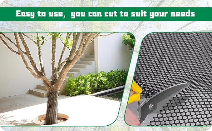 Mesh Tree Guard Trunk Protectors, Plastic Fence Rolling Flower Net Poultry Garden Fence Chicken Fence Protection for Floral Arrangements, Poultry, Animal Barrier, Gardening (White, 19.6 * 1.3 FT)