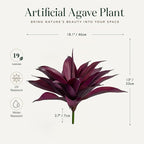 Ttranewsoo Fake Plants Artificial Agave Plants 13.8" Large UV Resistant Fake Agave Planters for Indoor and Outdoor Decorating Tropical Plant Succulents Greenery Indoor Decor(2Pack, Purple