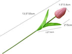 Mandy's Mauve Artificial Tulips Flowers Centerpiece, 13.5" Lifelike PU Fake Floral Stems 20pcs for Kitchen Island & Dining Table, Spring Decor for Easter