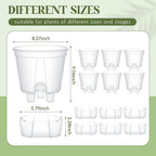 Wonderjune Self Watering Pots for Indoor Plants with Deep Reservoir and High Drainage Holes for Outdoor Plants and Flowers, Bare Root Planter(8.27'',Clear,6 Pcs)