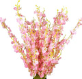 Pink Flowers Artificial Silk Orchids Bulk 12 Pcs (38.5”) Long Stem Artificial Flowers for Tall Vase, No Include Vase