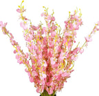 Pink Flowers Artificial Silk Orchids Bulk 12 Pcs (38.5”) Long Stem Artificial Flowers for Tall Vase, No Include Vase