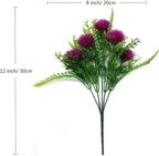 Artificial Dandelion Plants Decor, Fake Plastic Flowers Shrubs Bushes Grass for Indoor Outdoor Home Garden Wedding Party Table Centerpieces Arrangements Decoration Planting Filler Fuchsia 4 Pack
