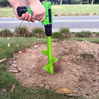 Green Garden Auger Drill Bit for Planting, 4"x12" Post Hole Digger & Bulb Planter Tool, Fits 3/8" Hex Drive Drill, for Seeds, Flowers, Tree Roots, Fence Posts and so on