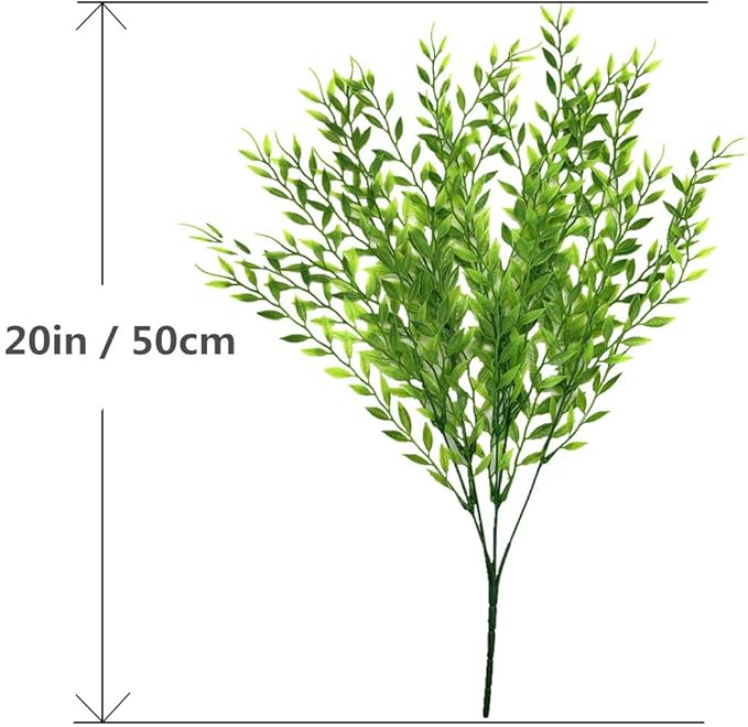 PASYOU Artificial Willow, Plastic Plants Greenery Leaves Fake Hanging Vine Faux Ivy for Home Indoor Outdoor Garden Door Wall DIY Basket Planter Filler Wedding Party Decoration UV Resistant - 8 Pack