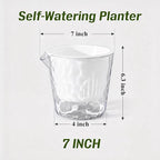 InmeRun Plant Pots Indoor Plastic Flower Pots Outdoor 7 inch Set of 4 Pack with Drainage Holes and Saucers for Garden Pots (self Watering 7in-4p)