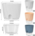Self Watering Plant Pots 6 Inch, 6 Pack Indoor Planters with Wick Rope and Reservoir, Decorative Flower Pots for Spider Plant, Orchid, African Violet, Home Office Decor (2 White, 2 Pink, 2 Blue)