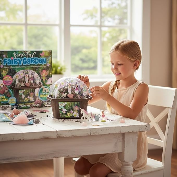 Toys by Nature Fanciful Fairy Biosphere Terrarium Starter Kit, Complete Supplies Included to Create Your Own Enchanting Garden and Indoor Plants! (Fanciful Fairy Garden)