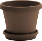 Bloem Terra Pot Round Planter: 16", Chocolate, (No Saucer Included) Matte Finish, Durable Resin, Traditional Style Pot, For Indoor and Outdoor Use, Gardening, 8 Gallon Capacity, Saucer Sold Separately