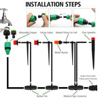 Drip Irrigation System, 100FT Drip Irrigation Kit for Garden - 50FT Main & 50FT Branch Tubing, Adjustable Nozzles for Drip or Mist Cooling, Irrigation System for Garden, Lawn, Patio, Raised Bed