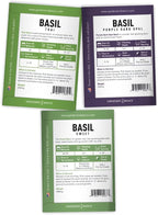 Gardeners Basics, Basil Seeds for Planting Home Garden Herbs - 5 Variety Herb Pack Thai, Lemon, Cinnamon, Sweet and Dark Opal Basil Seeds Herb Seeds for Indoors, Outdoors, Hydroponics & Aquaponic