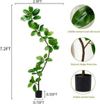 Bailikang 7.2ft Artificial Rubber Tree Faux Plants Indoor Faux Floor Artificial Trees Indoor,Fake Plant Fake Tropical Plants,Large Floor,Real Touch Rubber Tree for Home Decor
