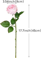 DUYONE Fake Flowers for Decoration Home Decor Artificial Flowers Austin Rose Peony Latex Fake Flower Living Room Decoration Vivid Pink Roses Peonies (Light Pink 4pcs)
