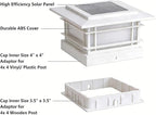 Dynaming 4x4 Solar Post Cap Lights Outdoor with 2 Color Modes, Fence Post Solar Lights White Shell Fit for 4x4 Vinyl/Wooden Posts, High Brightness LED Lighting Decor for Garden Deck Patio, 6 Pack