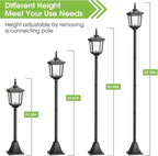 Greluna Solar Lamp Post Light Outdoor, Cool White, IP45 Waterproof Solar Post Lights Outdoor, Pole Lights Decorative Lamp for Yard Garden Patio Lawn Pathway Driveway Front/Back Door 2 Pack
