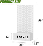 Casaphoria Metal Raised Garden Bed with Trellis, 59"x30"x12" Planter Box for Climbing Plants, Vegetables & Vines, Features Drainage Holes and Privacy Screen, White-Brick