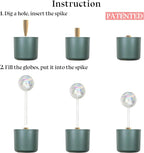 HyJeryty Non-Clogging Iridescent 2 Pack Ball Plant Watering Globes with Terracotta Spikes, Hand Blown Glass Self Watering Planter Insert Plant Watering Devices Bulbs for Indoor and Outdoor Plants