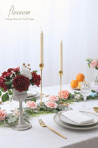 Floroom Artificial Flowers 50pcs Real Looking Blush Foam Fake Roses with Stems for DIY Wedding Bouquets Pink Bridal Shower Centerpieces Floral Arrangements Party Tables Home Decorations
