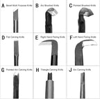 Cryfokt 9PCS Bonsai Tools Set, Professional Manganese Steel Carving Knives with Non Slip Knurled Handle, Comprehensive Set for Bonsai Shaping Pruning and Waterline Processing