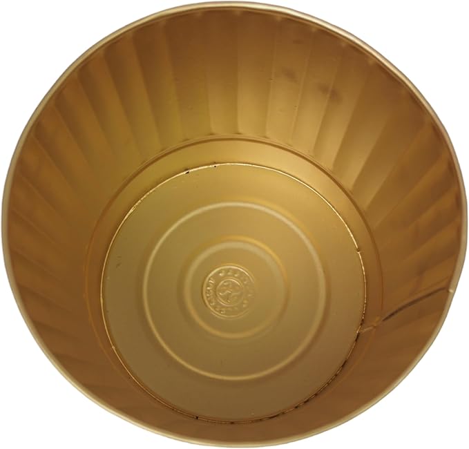 Hosley Metal Planters 7" Dia x 6" H Ideal Farmhouse Decor for Floral Arrangements Weddings, Gift Special Events Parties Outdoor Planters Gold