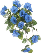 OakRidge Artificial Petunia Hanging Stem – Indigo, 25” Long – Faux Floral Home Décor for Indoor/Outdoor Use