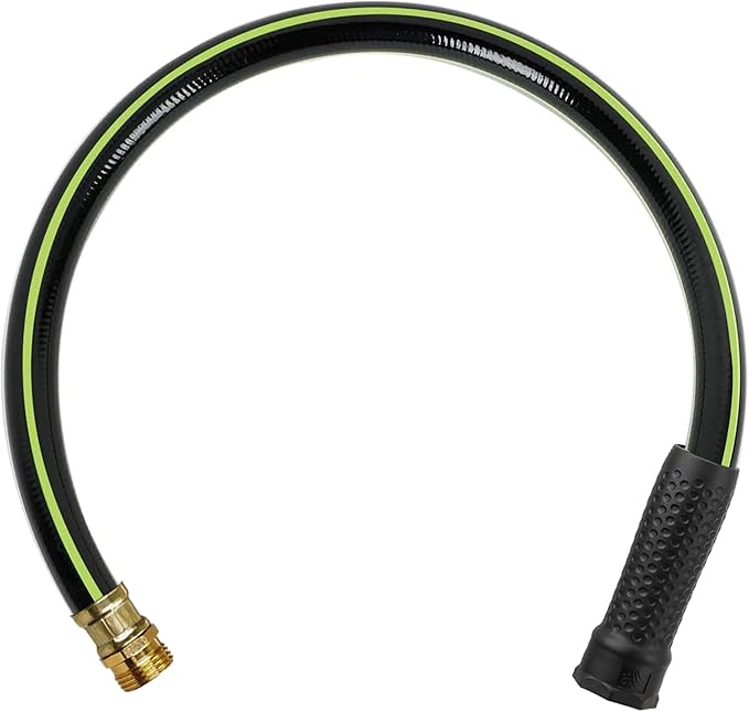 Worth Leader Short Garden Hose 3/4 in. x 2 ft. - Heavy Duty Lightweight PVC Water Hose - Flexible, No Kink, Leakproof, Male to Female Fittings - 200PSI Work & 500PSI Burst, for Lawn & Commercial Use