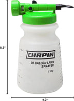 Chapin G390 Hose End Sprayer for Water Soluble Materials, 20 Gallon, 32 Ounce Tank, Finger Control and Backflow Prevention, for Spraying Lawns, Weeds, Insects, Fertilizers, Translucent White