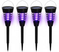 Solar Mosquito Zapper Outdoor 4 Pack, 2-in-1 Mosquito Trap Light Used to Keep Away Gnat Small Flying Insect,Waterproof Bug Zapper for Outside,Solar Fly Zapper for Patio Garden Backyard