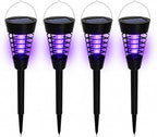 Solar Mosquito Zapper Outdoor 4 Pack, 2-in-1 Mosquito Trap Light Used to Keep Away Gnat Small Flying Insect,Waterproof Bug Zapper for Outside,Solar Fly Zapper for Patio Garden Backyard