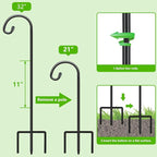 FEED GARDEN Adjustable 32 Inch Small Shepherd Hooks for Outdoor, Garden Hooks for Lanterns, Sheperd Hook for Hanging Plants, Bird Feeders, Solar Lights, Mason Jars, Weddings Decor,1 Pack