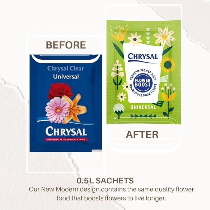 Chrysal Flower Boost – Clear Flower Food Packets for Flower Arrangements & Bouquets – Floral Supplies for Fresh Flowers – Fresh Flower Arrangements Supplies (5g - 400 Ct)