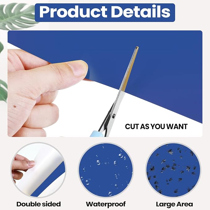 Qualirey 200 Pcs 6x8 Inch Blue Sticky Traps for Thrips Double Sided Sticky Trap for Gnats Plant,Pest Control for Fungus Gnats, Thrips, Whiteflies – Bulk Pack with Twist Ties
