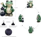 Glowing Garden Frog Outdoor Decor Cute Animal Outdoor Statue for Yard Patio Ornaments, Solar Frog Garden Decor for Birthday Housewarming Gifts for Woman, Mom, Grandma