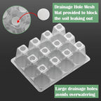 RooTrimmer 40 Pack Reusable 12-Cell Clear Seed Starter Trays - Extra Large Drainage Holes, Easy to Repotted, Clear Transparent Tray for Root Observation, Seed Starting, Fits 1020 Flats and TD377 Trays