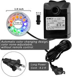 DOMICA 15W 220 GPH Submersible Fountain Pump with LED Light (800L/H), Ultra Quiet Adjustable Water Pump for Water Feature, Hydroponics, Garden, Pond, Aquariums, Fish Tanks, Indoor Outdoor Fountain