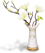 LoveLin,Artificial Flowers with Ceramic Vases,Faux Flower Arrangement,Affordable Luxury Artwork,Housewarming New Year Xmas Gift,Home Decor
