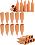 vensovo Terracotta Self Watering Spikes - 24 Pcs Potted Plant Watering Devices Vacation Self-Watering Stakes for Outdoor, Indoor Plants, Wine Bottle