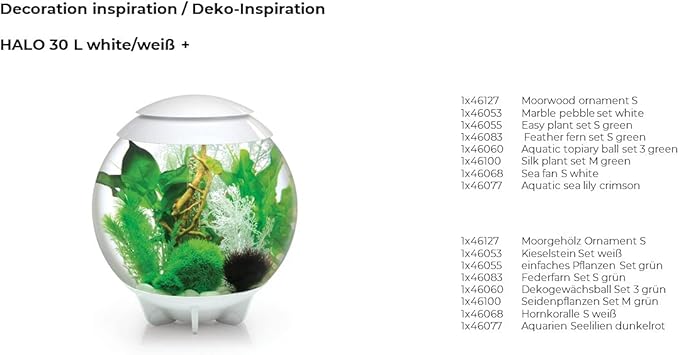 biOrb Medium Green Silk Plant Set, Colorful and Durable Aquarium Decorations