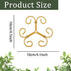 YAPROMO 4PCS Iron Monstera Plant Support - 4.1IN Plant Support Stakes for Indoor Plants, Plant Stakes and Supports, Ideal Plant stem Support for Turtle Shell Bamboo & Houseplants (A+B)