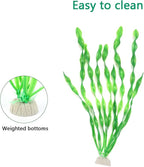 AQUANEAT Fish Tank Artificial Plants, Aquarium Plastic Seaweed Decorations, 11.75Inch Tall Fake Green Accessories, 10 Packs