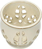 W&W Orchid Pot with Holes and Saucer for Repotting and Better Grow, Cream White, 6.5"