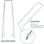 6 Inches Galvanized Garden Staples, Metal Tent Stakes, Heavy Duty U-Shaped Pins and Landscaping Staples for Sod Anchoring Landscape Fabric Irrigation Tubing,Halloween Decorations (50, Silver)