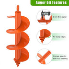 Insaga Threaded Auger Drill Bit for Post Hole Digger 4x12'', 3mm Thick Spiral Garden Earth Auger Bulb Drill Bit for Planting, Hole Digger for Fence Posts, Fits 3/8" Hex Drive Drill