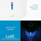 Catit LED Flower Fountain with Triple Action Filter, Cat Drinking Water Fountain, 3 L