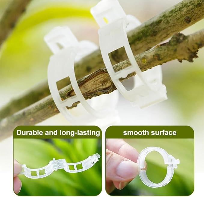 Thickened Plant Fixing Clip 100Pcs, 2025 Summer New Tomato Grape Vine Vegetables Plant Fixing Clips, Upgrade Plant Support Clips Reusable Garden Clips Secured Plastic Plant Clip (150, White)