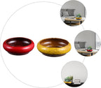 2pcs Vintage Ceramic Flowerpot Set, Large Diameter Succulent Planter Pots with Red and Yellow Glaze, Outdoor Patio Planting Container for Garden and Home Use